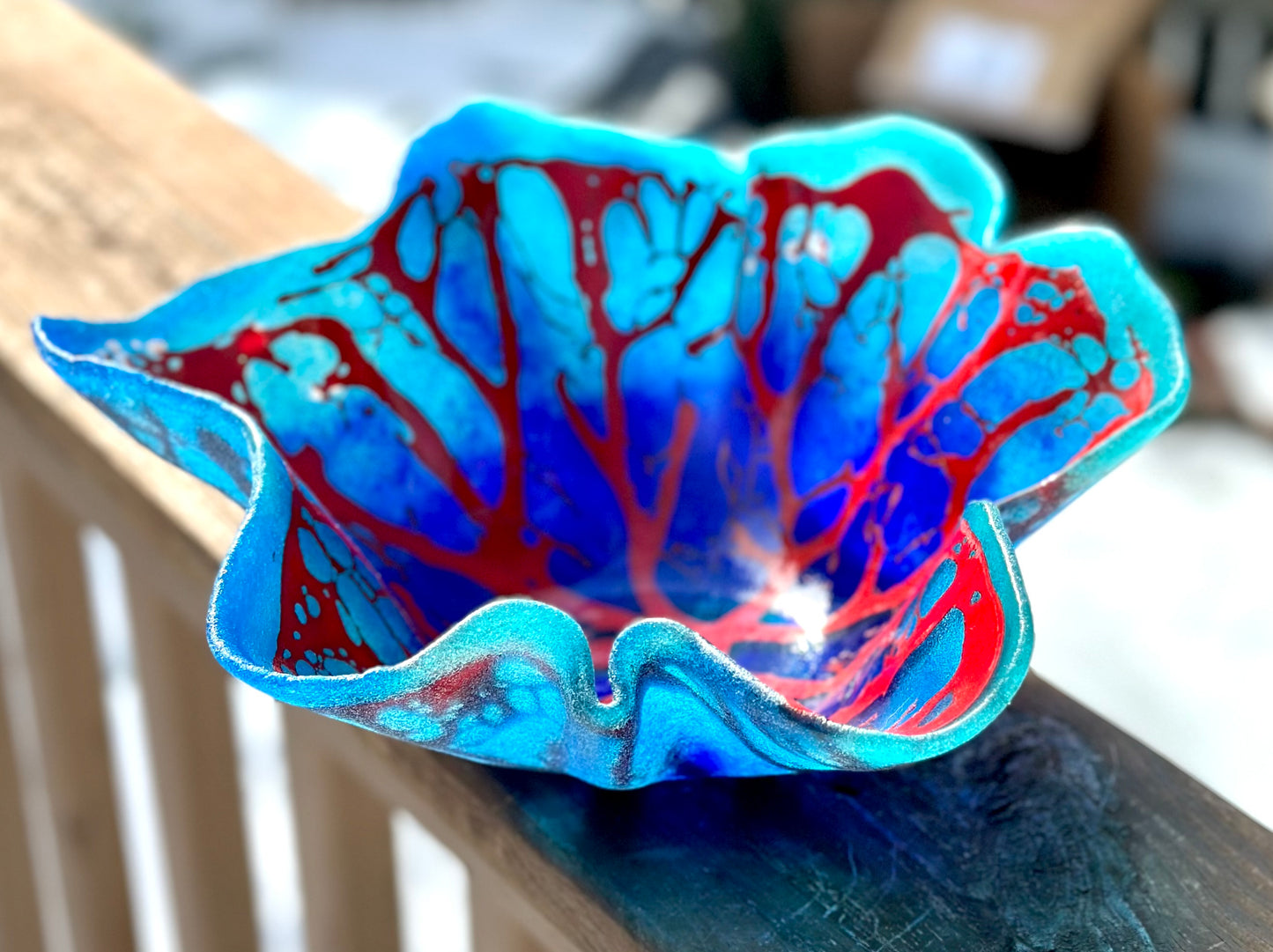 Red Vein Coral Bowl