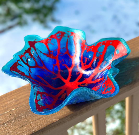Red Vein Coral Bowl