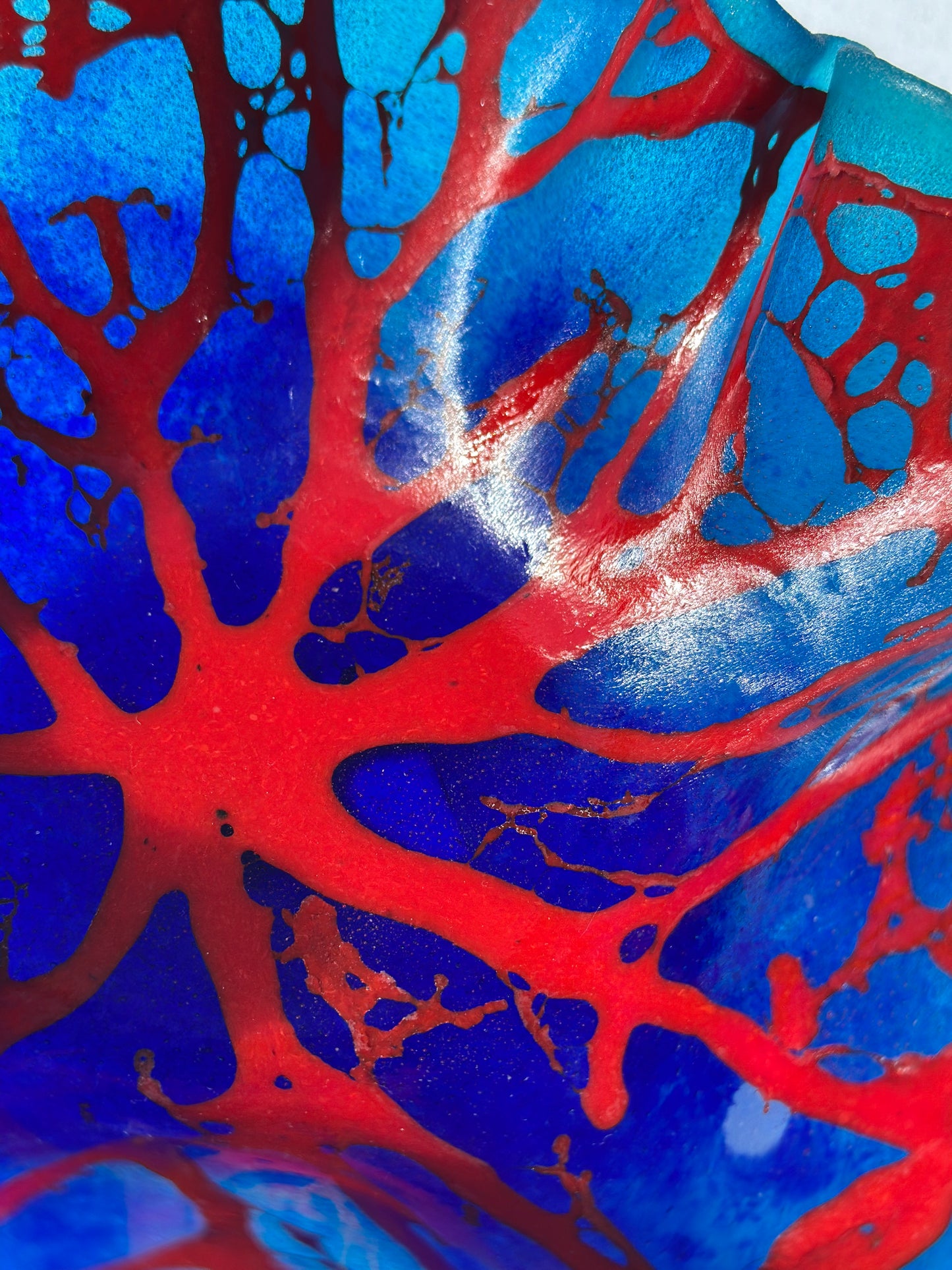 Red Vein Coral Bowl