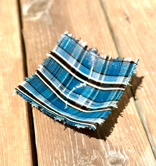 Steel Blue and Rose Brown Tartan